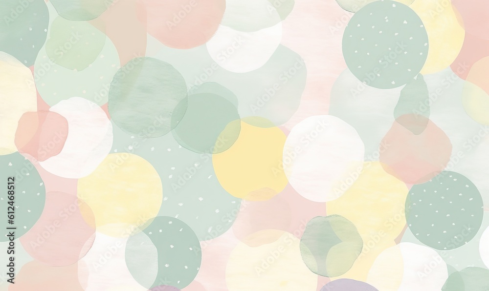 an abstract background with pastel colors and circles of different sizes and shapes on a pastel green, pink, yellow, and white background. generative ai an abstract background with pastel colors and circles of different sizes and shapes on a pastel green, pink, yellow, and white background. generative ai