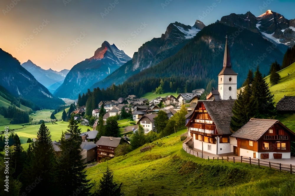 Charming Swiss Villages: Explore the idyllic Swiss villages with their traditional chalet-style architecture, colorful flower displays, and charming cobblestone streets