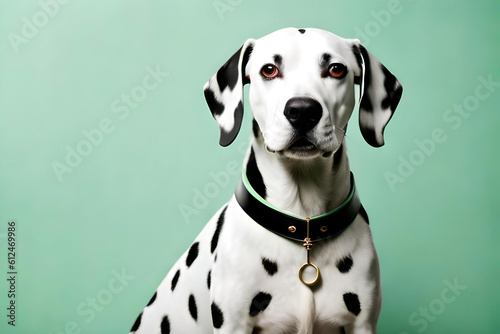 Dalmatian on light green background © Beste stock