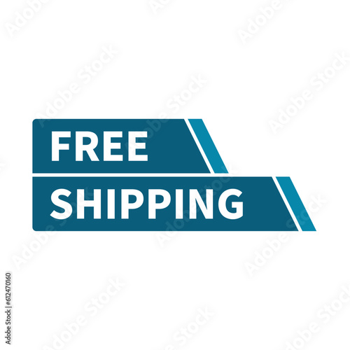 Free Shipping In Blue Color And Rectangle Shape With White Line For Advertising
