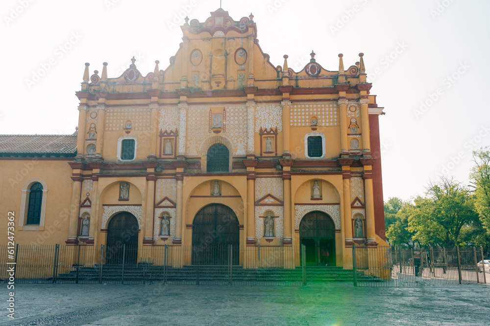 Main square of San Cristobal de las Casas, Mexico with Cathedral
