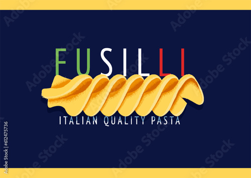 Italian pasta fusilli vintage banner