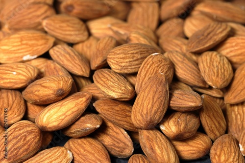 Closeup shot of almonds - healthy snack food diet