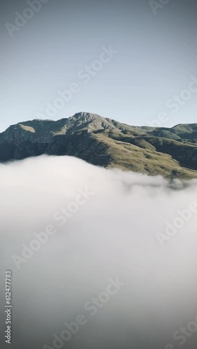 Beautiful vertical view of the Riviersonderend Mountains Mountain range in South Africa photo