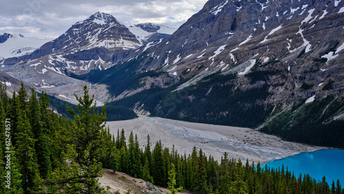 silt flows from glaciers into Peyto Lake giving it it’s gorgeous blue-green colors