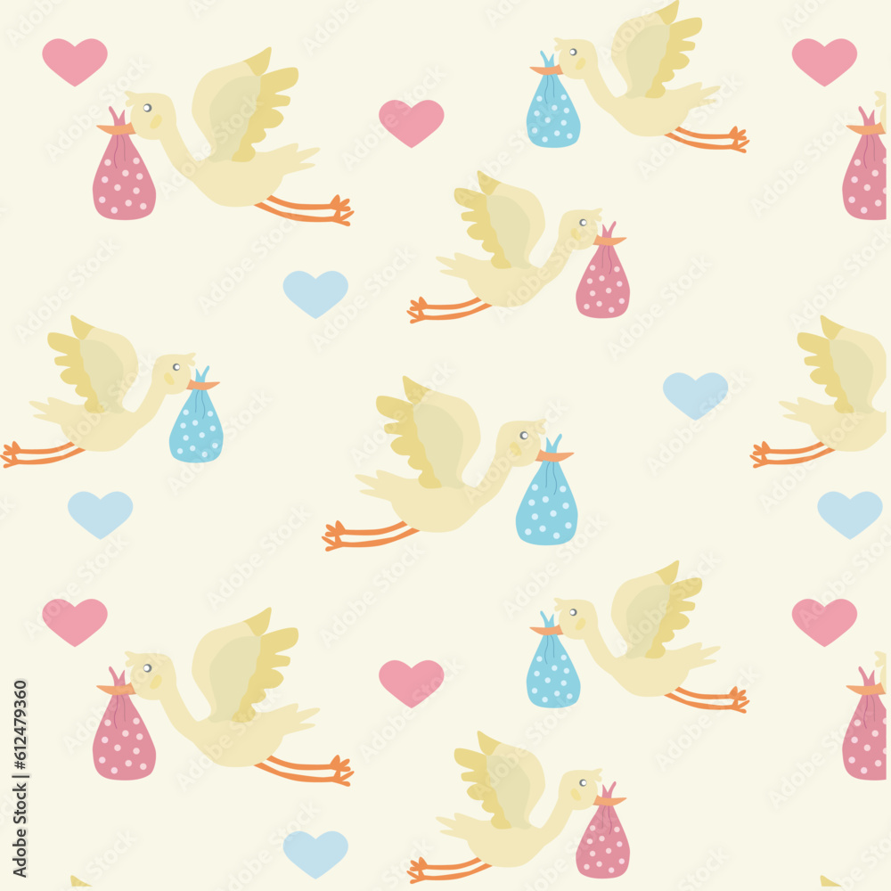 Seamless cute childish pattern vector illustration