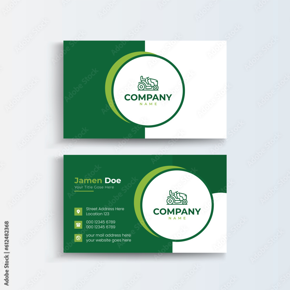 Lawn Care Business Card Creative corporate business card Template
