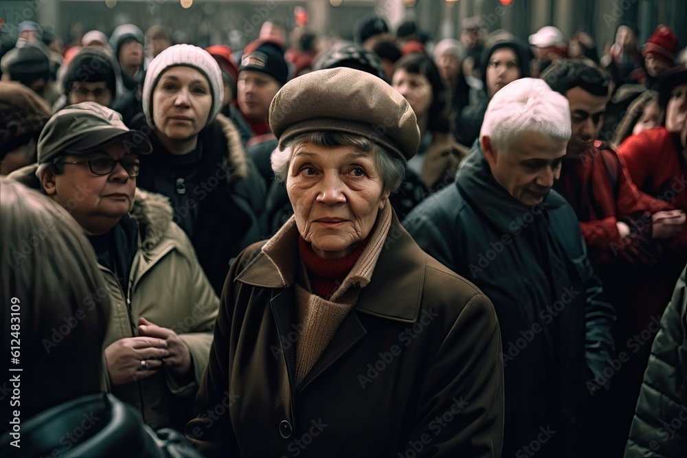 Crowd of senior people