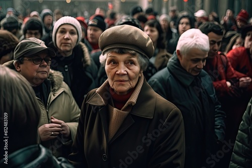 Crowd of senior people