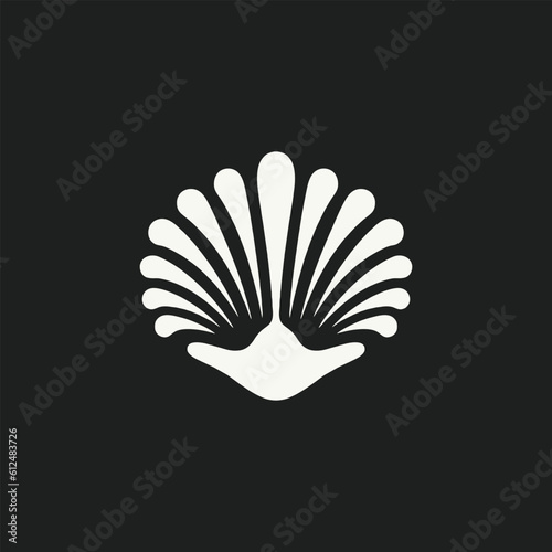Beauty Seashell Oyster Scallop Shell Bivalve Cockle Mussel Clam Simple. Sea Shell Vector Silhouette Isolated on white background.