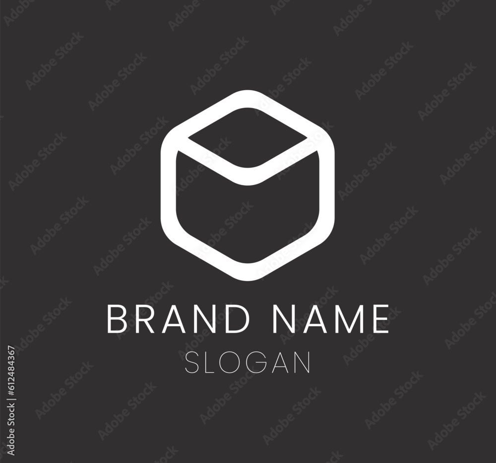 Vector design of a minimalistic logo with space for the brand name against a dark background Vector design of a minimalistic logo with space for the brand name against a dark background