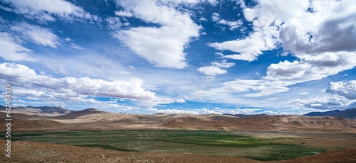 Beautiful landscape of extensive lands of the Hanle region under a cloudy sky in Leh, Ladakh © Sahil Kharb/Wirestock Creators