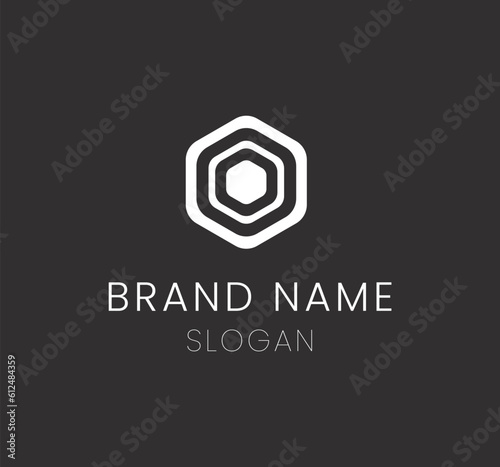Vector design of a minimalistic logo with space for the brand name against a dark background