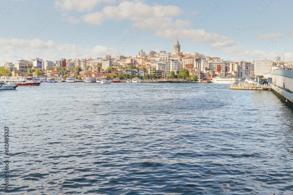 Beautiful view of the sea and the city of Istanbul, Turkey.
