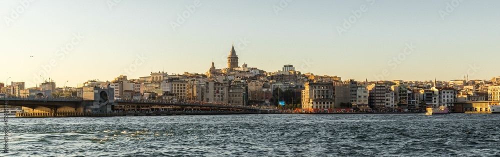 Panoramic view of the sea and the city of Istanbul, Turkey.