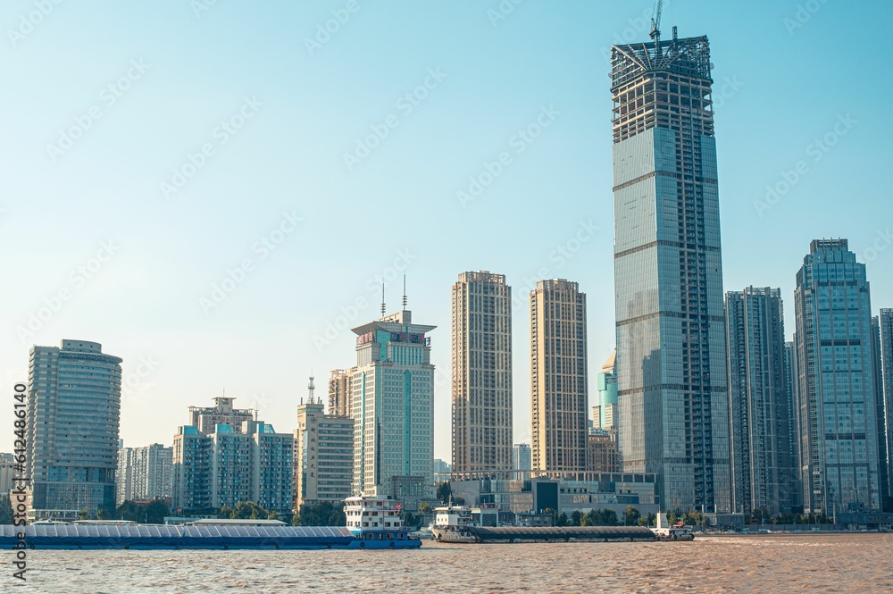 Cityscape with modern buildings at waterfront