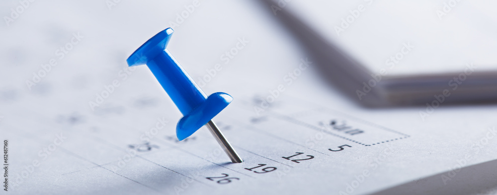 Important date and calendar appointment. pin on calendar. Important date and calendar appointment. pin on calendar.