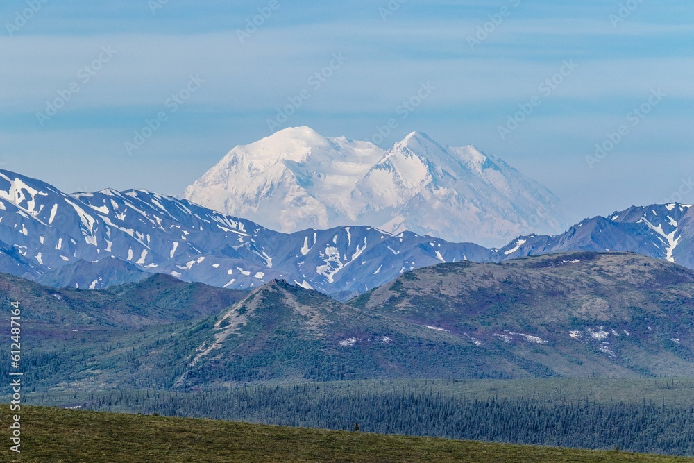 Fototapeta premium Breathtaking scenery of the High Mount Denali in the Denali National Park in USA