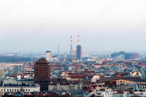 View of Vienna city on a gloomy day, Austria