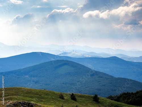 Balkan Mountains viewed from Buzludzha Peak, Bulgaria. © Dimitry Anikin/Wirestock Creators