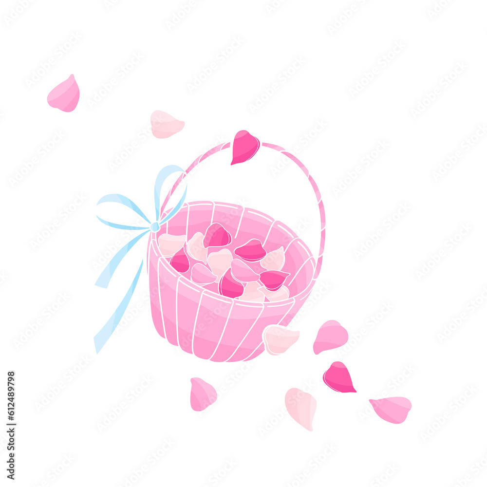 basket with rose petals for the wedding ceremony basket with rose petals for the wedding ceremony