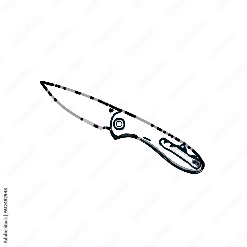 Color sketch of a knife with transparent background Color sketch of a knife with transparent background