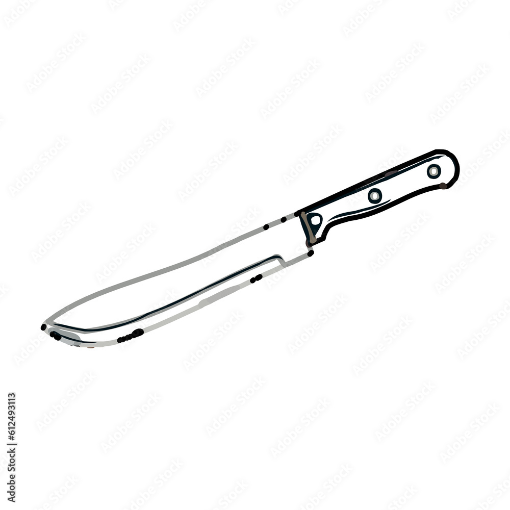 Color sketch of a knife with transparent background Color sketch of a knife with transparent background