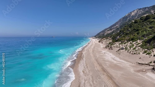 Gialos beach on the island of Lefkada in Greece photo