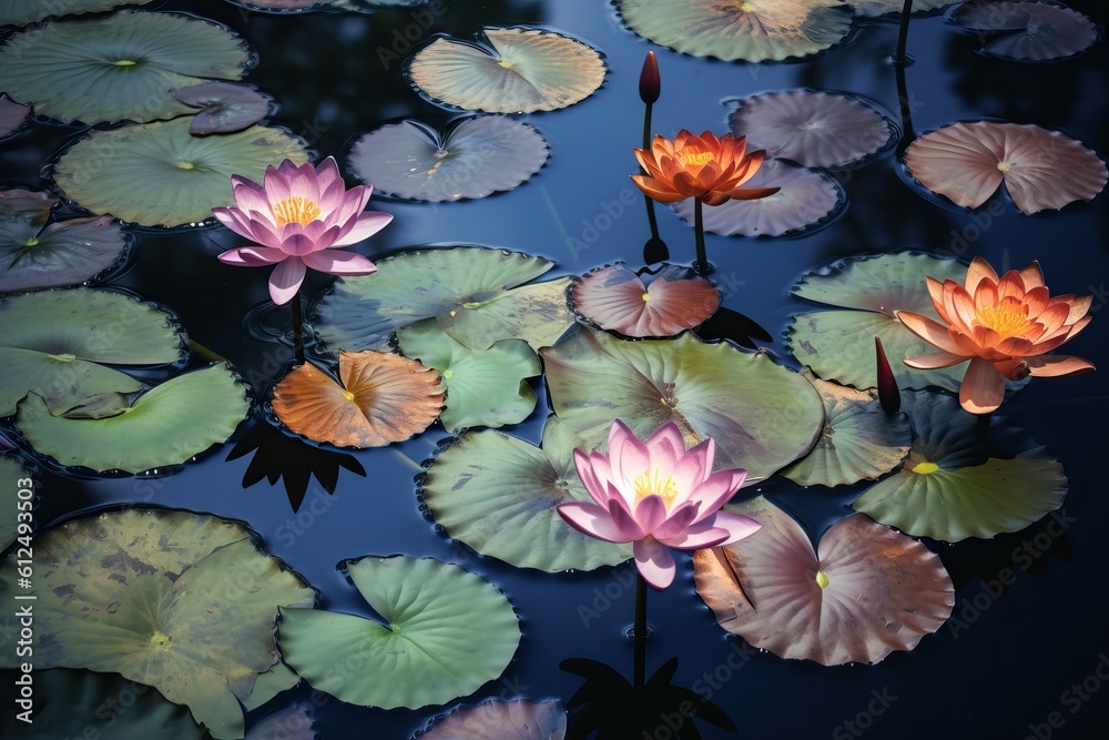 Beautiful aquatic plants background, generative ai Beautiful aquatic plants background, generative ai