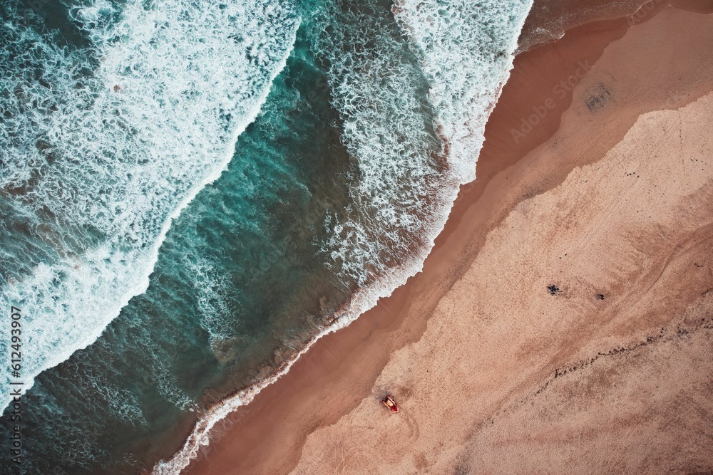 Beautiful aerial drone view of a beach in Tassie Australia