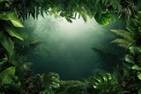rainforest frame with lots of copy space, generative ai