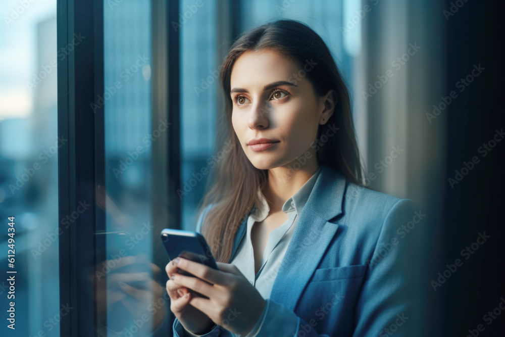 Portrait of a pretty young business woman using smarthphone in her office Portrait of a pretty young business woman using smarthphone in her office