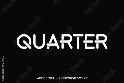 Unique rounded typography style display font vector illustration