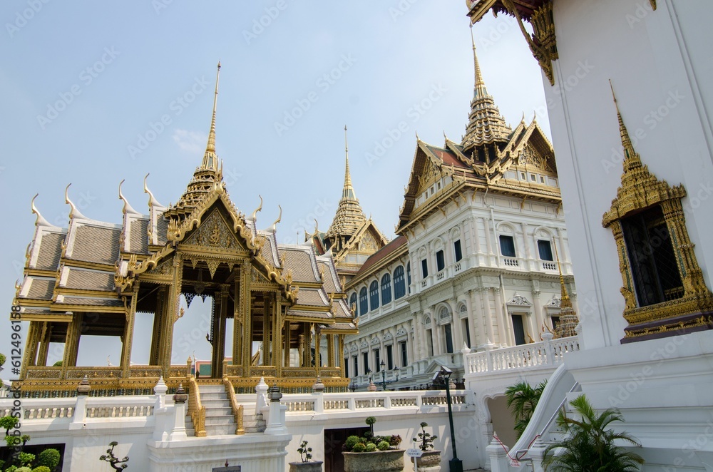 Beautiful structures at the Grand Palace complex in Bangkok, Thiland