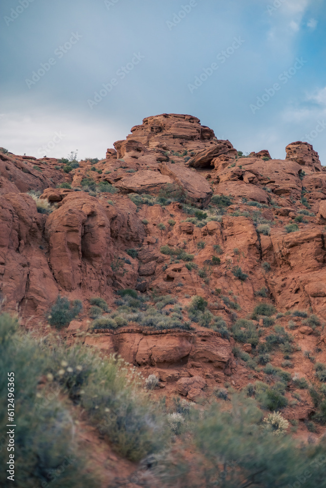 Red rock formation and desert scape new St. George Utah and Zion National Park.