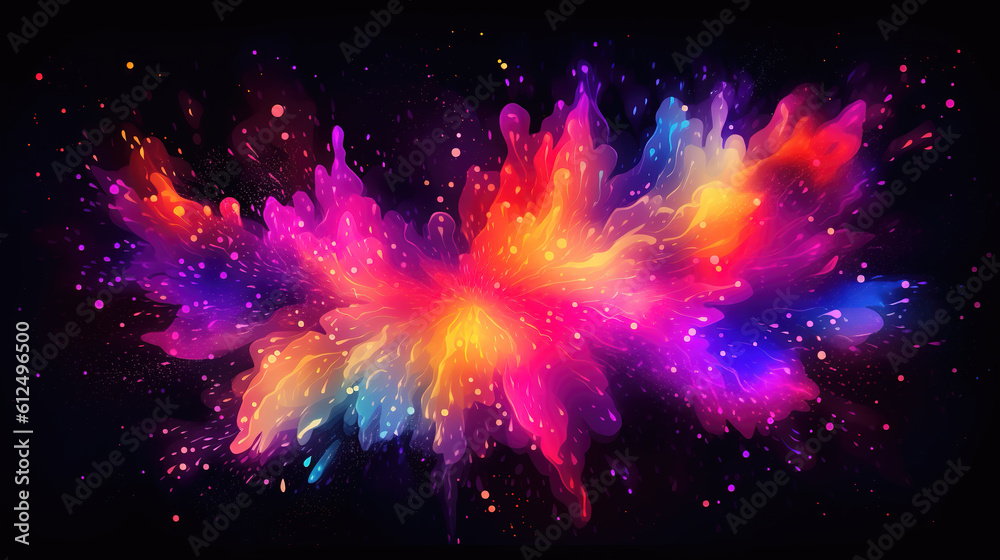 colorful neon lights exploding, elegant wallpaper, ai generated image
