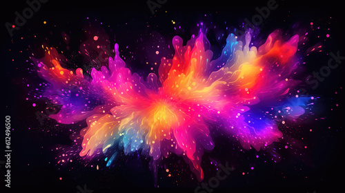 colorful neon lights exploding  elegant wallpaper  ai generated image