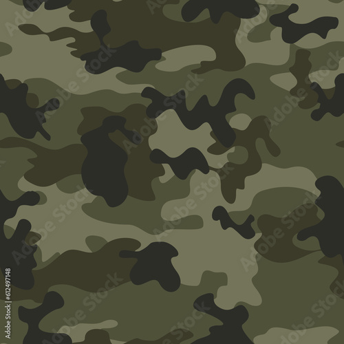 Army khaki camouflage pattern seamless, modern military texture disguise. Ornament