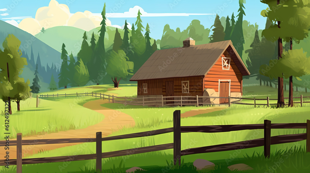 a beautiful little farmer house, anime artwork, ai generated image a beautiful little farmer house, anime artwork, ai generated image