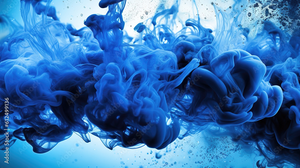 blue ink splash under water, ai generated image blue ink splash under water, ai generated image