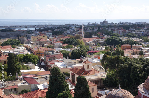 Blick vom Uhrturm auf die Altstadt von Rhodos Stadt