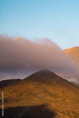 Sunset in the mountains, Teide volcano in Canary Islans