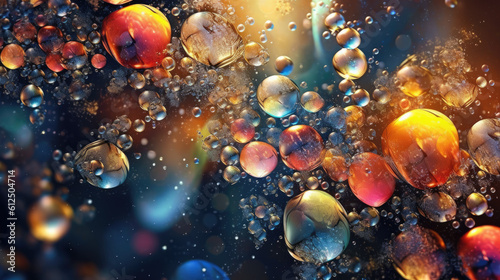 colorful background with bubbles by AI