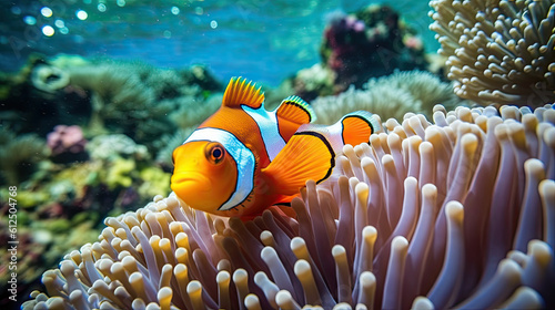 Clown fish in ocean generated by AI