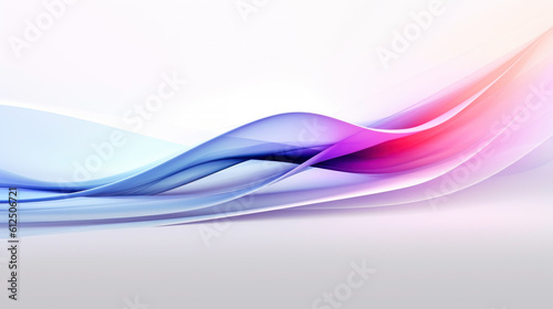 Abstract background with translucent neon colored waves on white background. Generative AI