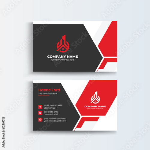 Mortgage Business Card – Real estate corporate business card Template modern and Clean design. House and Clean Business Card Template
