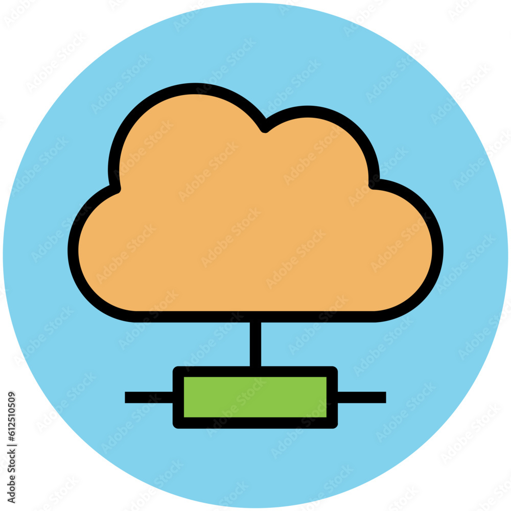 Trendy circular icon of cloud computing Trendy circular icon of cloud computing