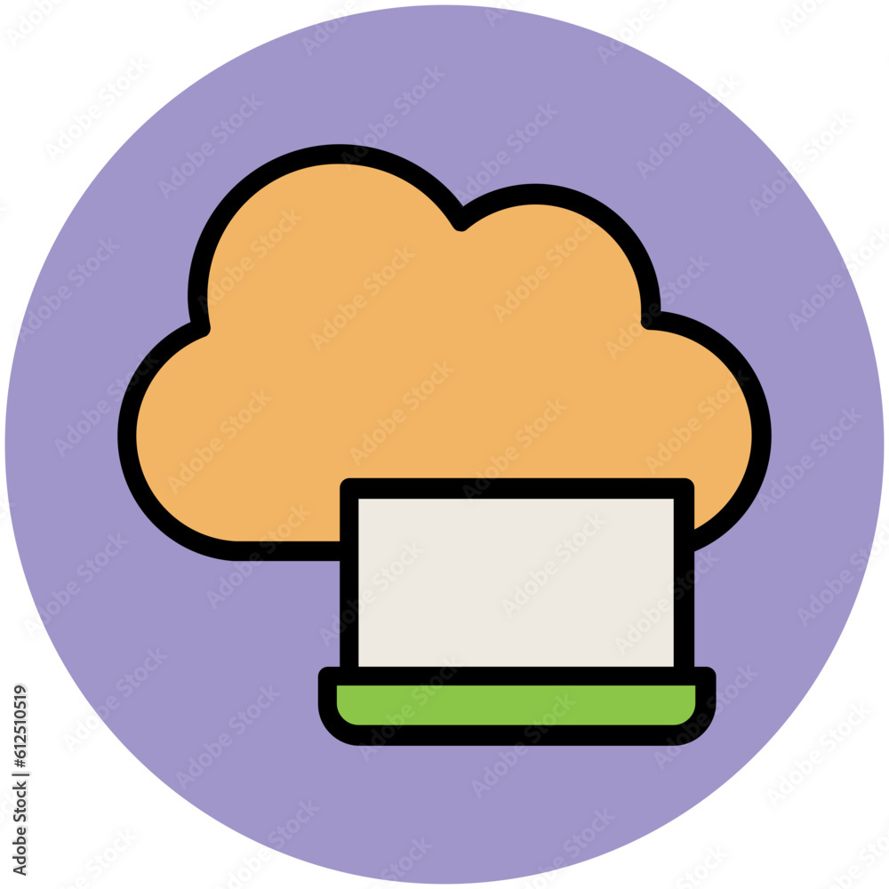 Trendy circular icon of cloud computing Trendy circular icon of cloud computing