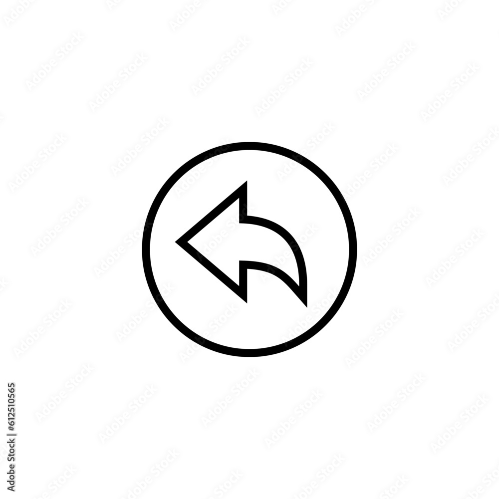 Undo arrow vector png isolated on white background Undo arrow vector png isolated on white background