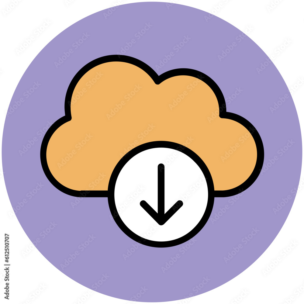 Trendy circular icon of cloud server Trendy circular icon of cloud server